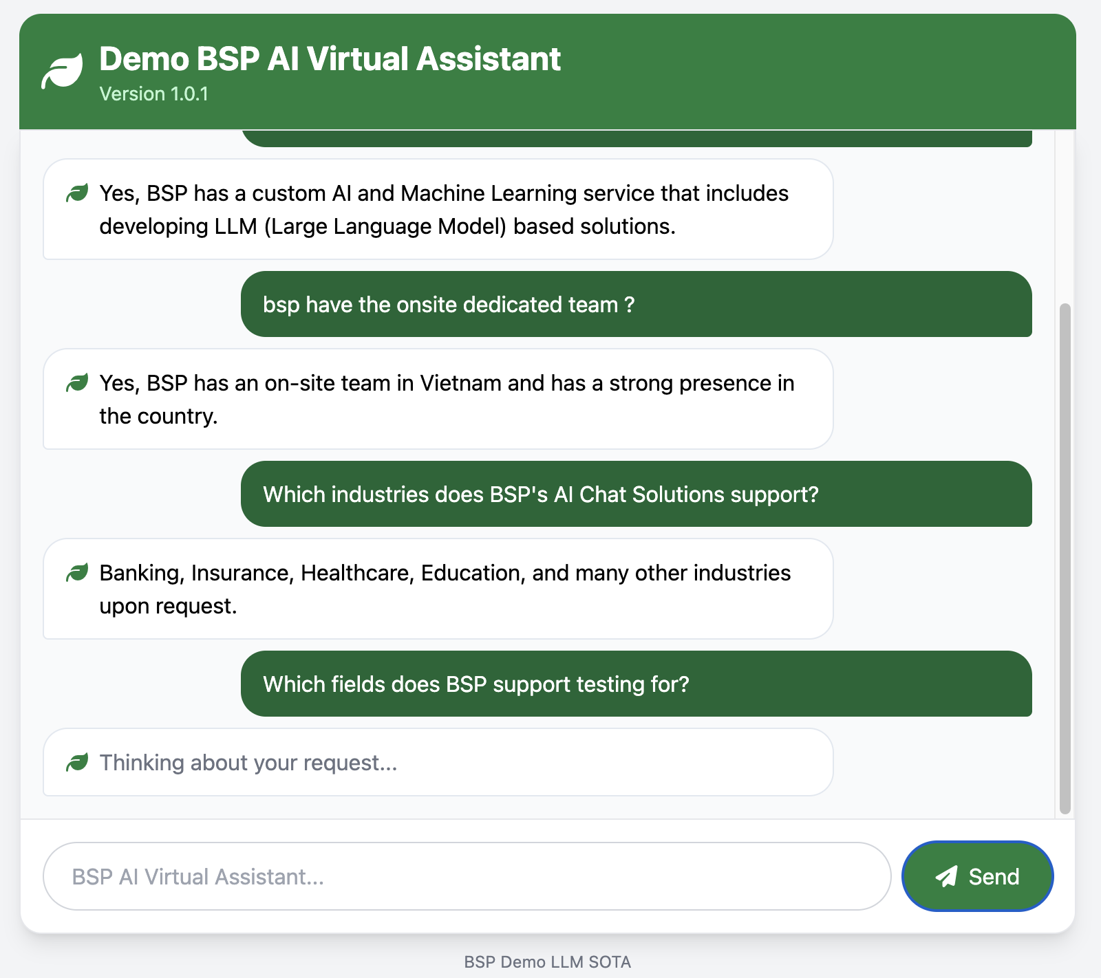 Asia ODC Virtual Assistant demonstration