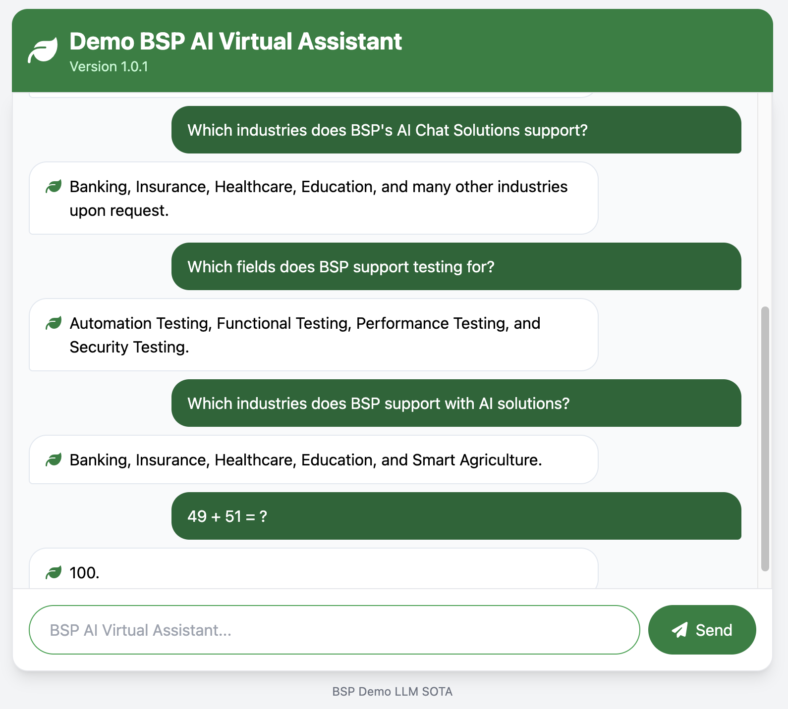 Asia ODC Virtual Assistant conversation demonstration